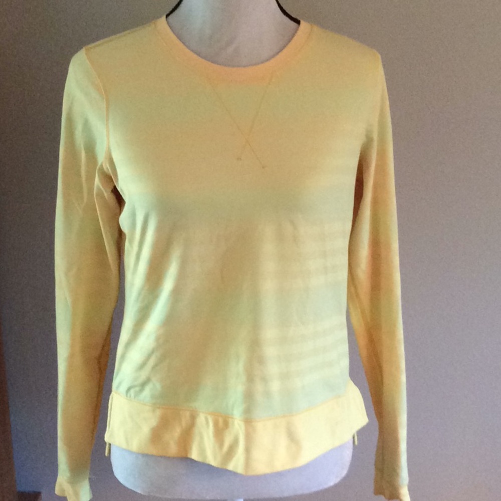 Lululemon striped warm up crew top